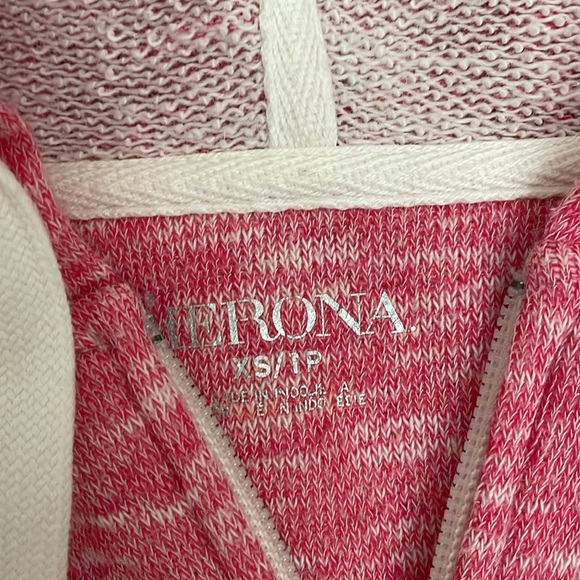 Merona women’s xs hoodie with full zipper. Pink with white flecks. - Picture 3 of 8